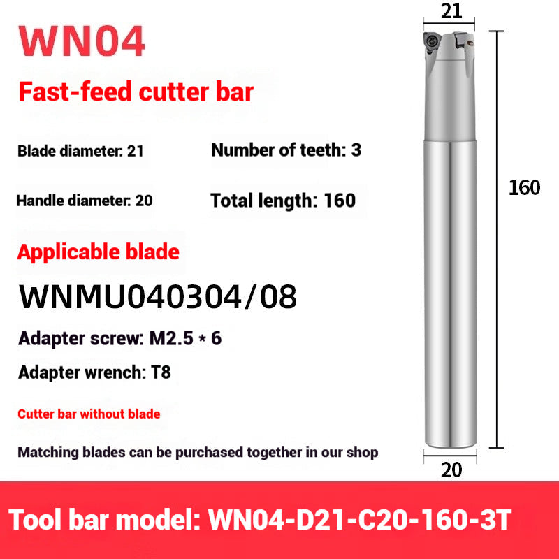 1054-90 degree fast feed WNE heavy cutting MFWN right angle milling cutter shank WNMU040304 double-sided hexagonal milling cutter blade Shandong Denso Pricision Tools Co.,Ltd.